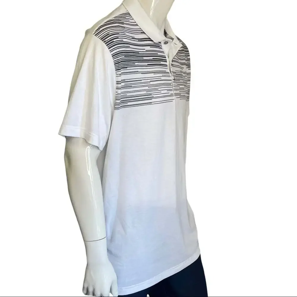 PUMA Men XL White Black Business Casual Preppy Golf Short Sleeve Polo Sh…